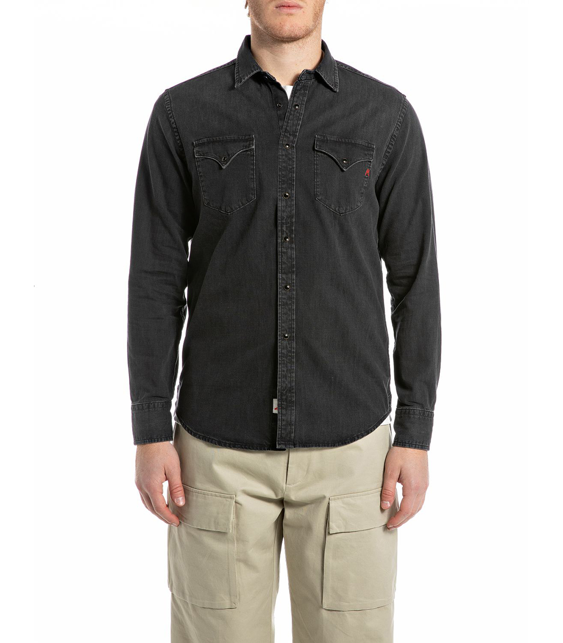 ブラックデニム ウエスタンシャツ